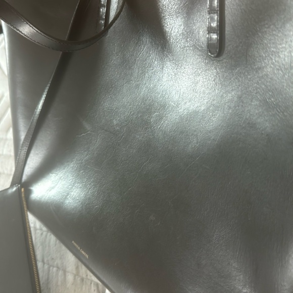 Mansur Gavriel black leather tote bag with red interior - Picture 15 of 17